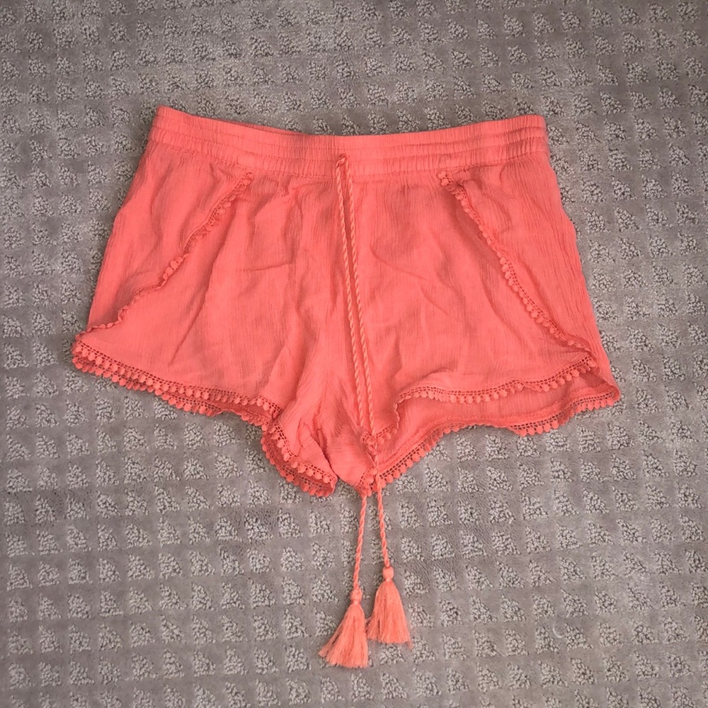 Peach Flowy Shorts